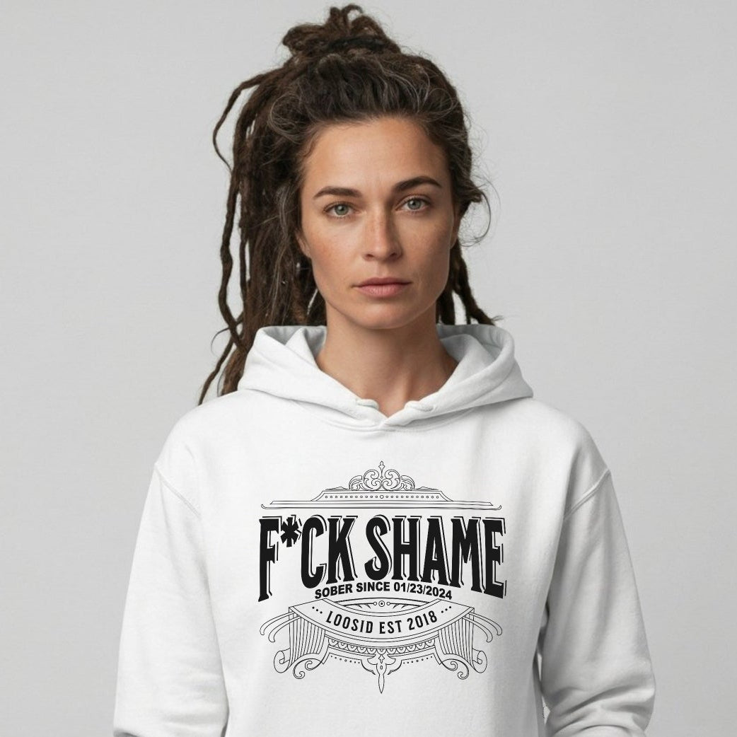 Loosid F*ck Shame Recovery Hoodie featuring the design