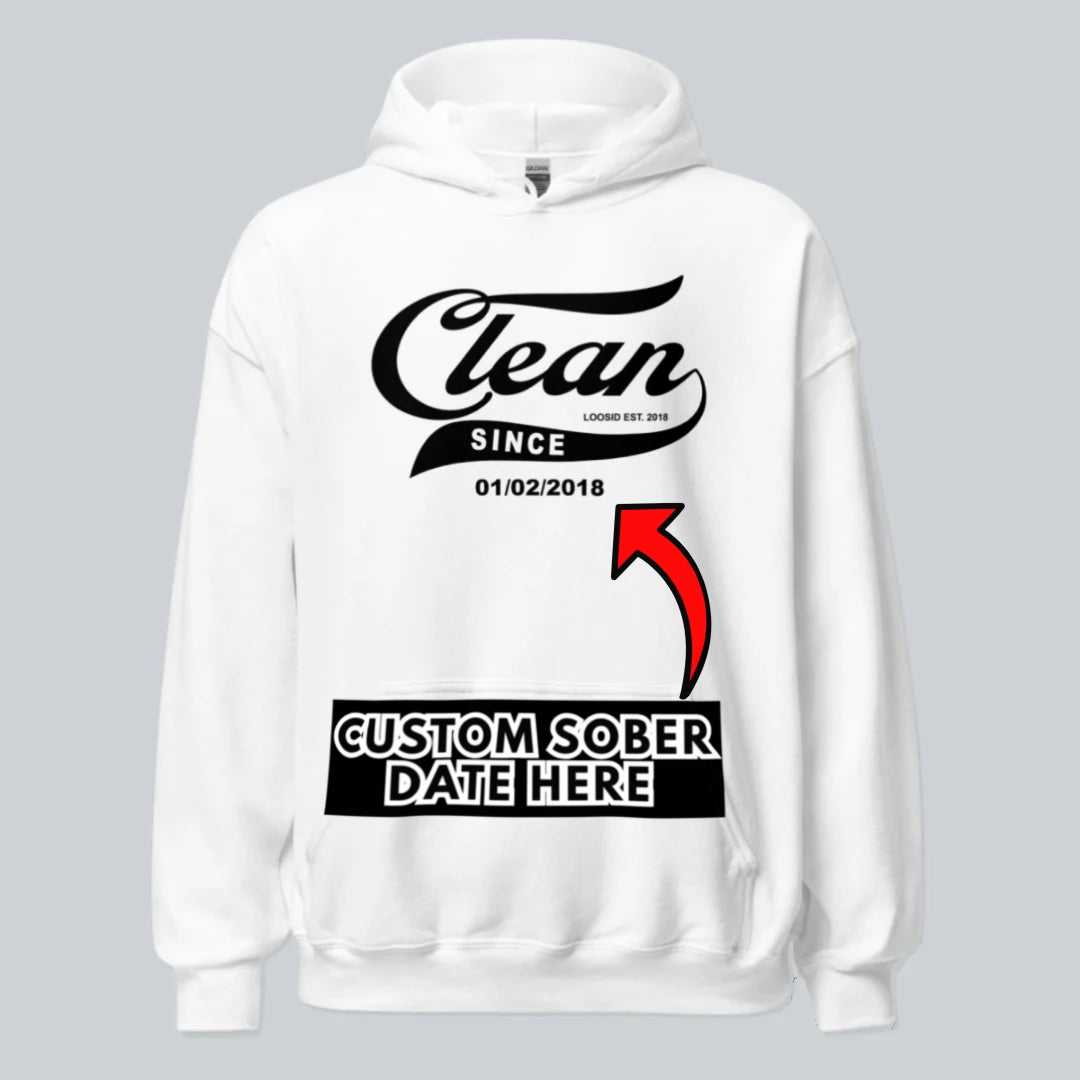 Clean Since Recovery Hoodie back view (view 27)