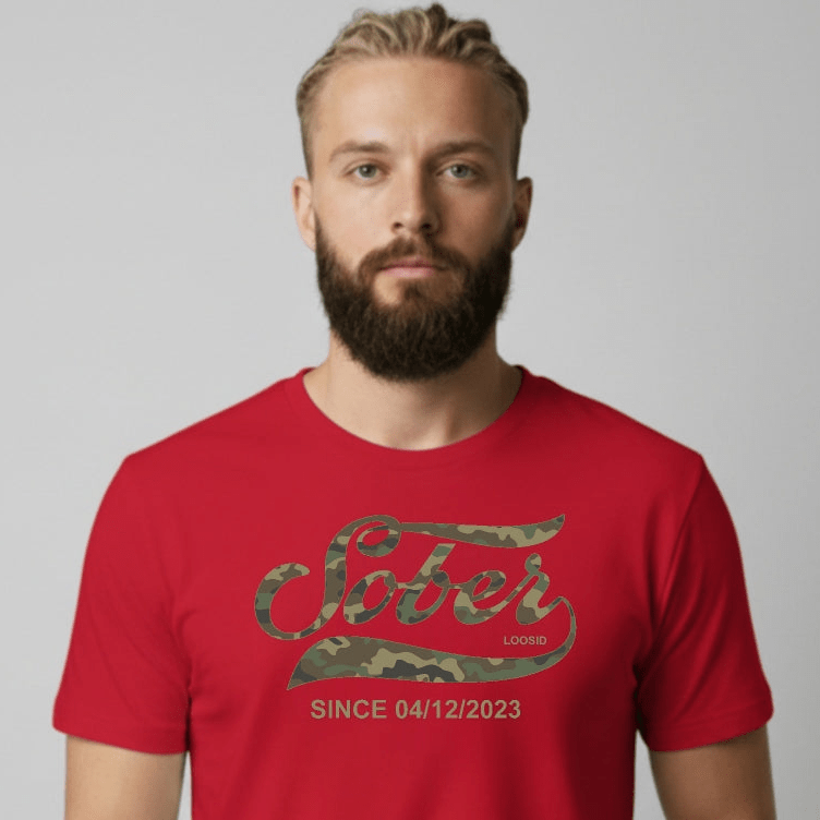 Sober T Shirt | Men's Sober Since Camo Tee