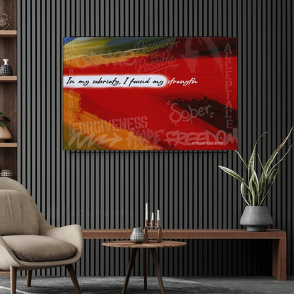 Sobriety Art | I Found My Strength Inspirational Canvas Wall Decor