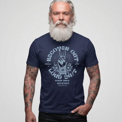 Recover Out Loud Sober T Shirt back view (view 17)