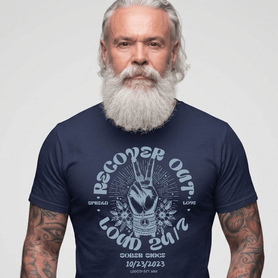 Recover Out Loud Sober T Shirt side view (view 16)