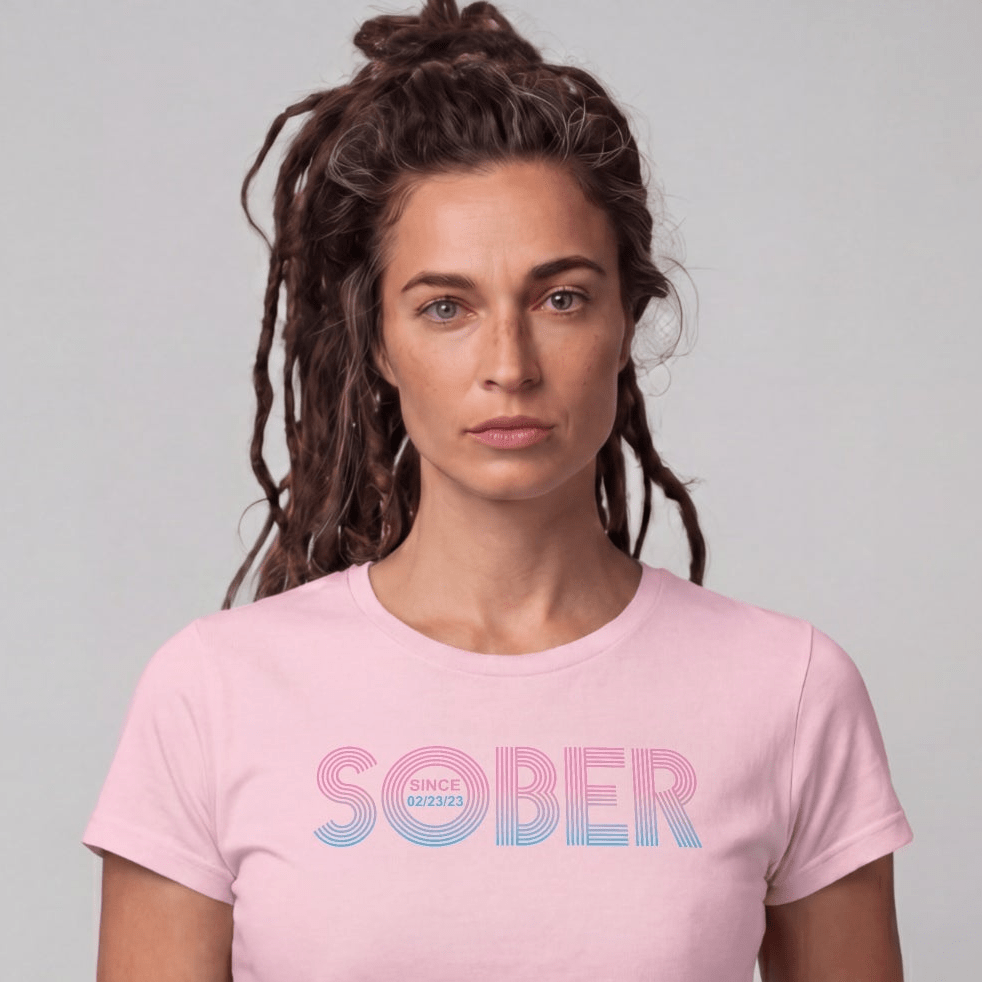 Sober T Shirt | Women's Retro Sober Since Tee