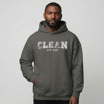 Clean Est. Hoodie w Personalized Recovery Year Recovery Hoodie lifestyle view (view 25)