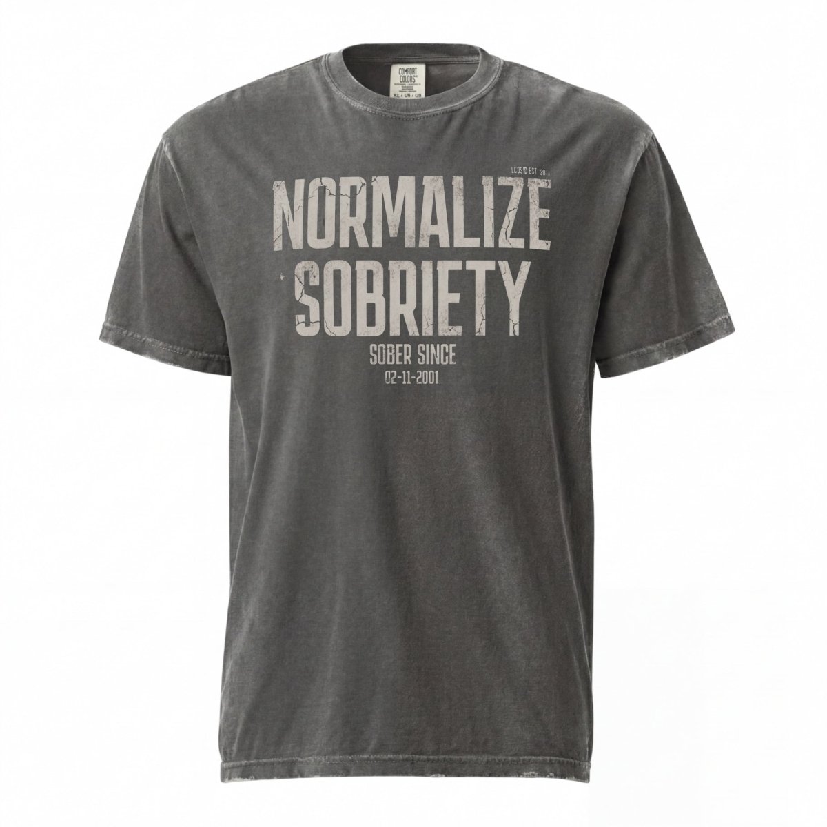 Washed Normalize Sobriety Unisex garment dyed Sober T Shirt featuring the design (view 11)