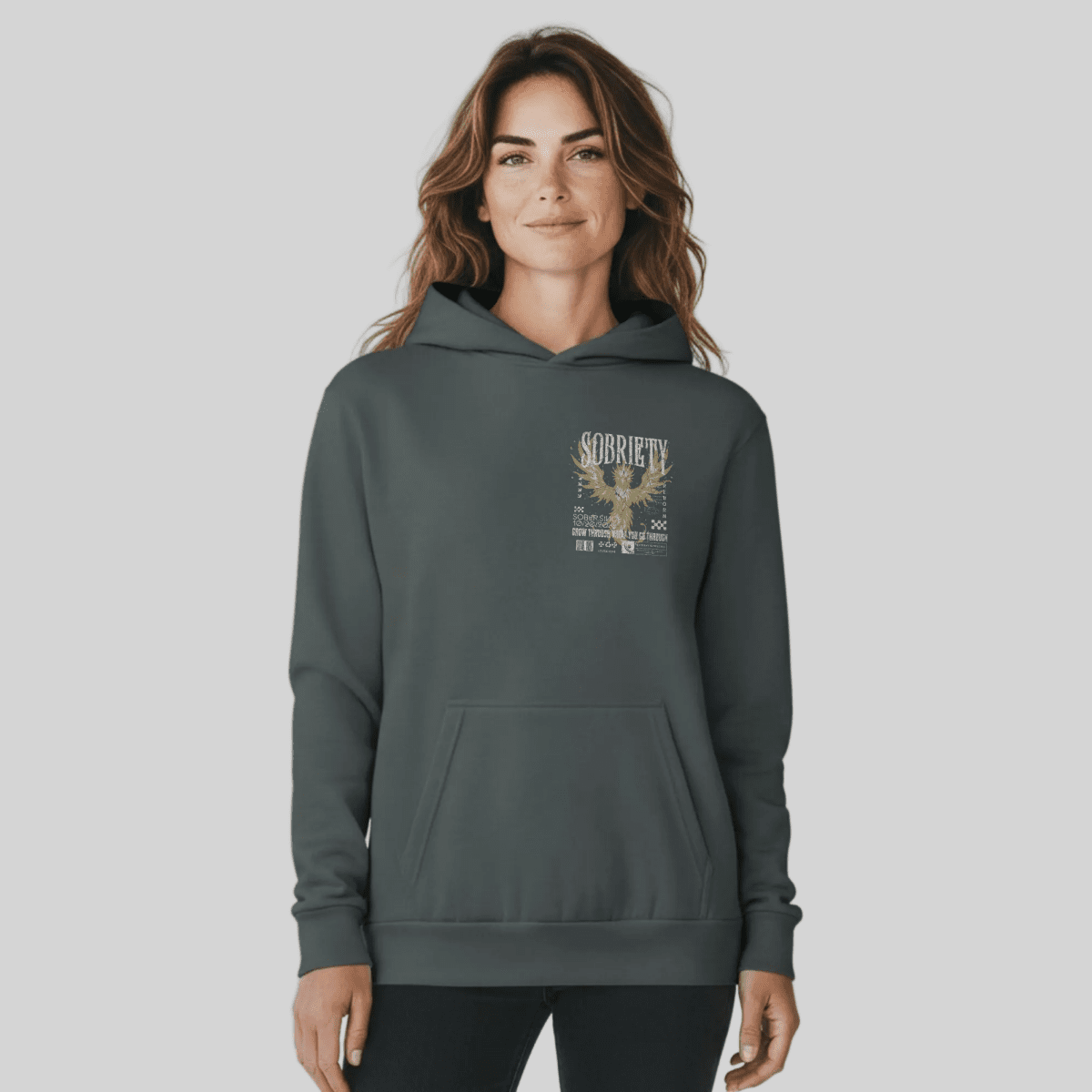 Loosid Navy Phoenix Reborn Recovery Hoodie ULTRA Premium Garment Dyed Recovery Hoodie featuring the design