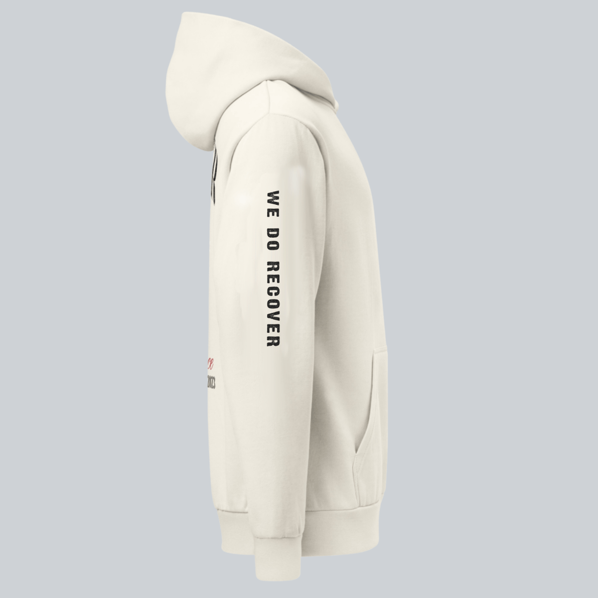 Recover Loudly Cream Recovery Hoodie Limited Edition Recovery Hoodie back view (view 7)