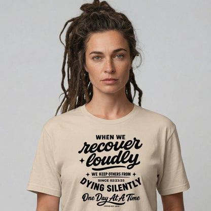 When we recover loudly women Sober T Shirt close-up view (view 12)