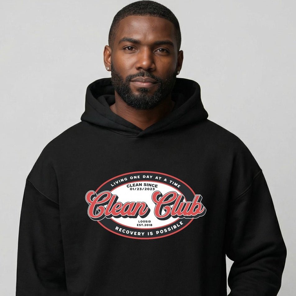 Loosid Clean Club Badge Recovery Hoodie featuring the design