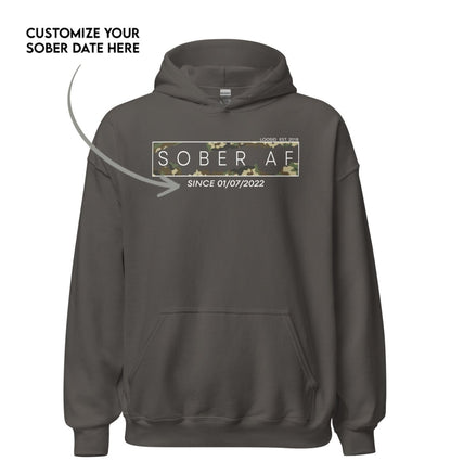 Recovery Hoodie | Men's Sober AF Camo Hoodie