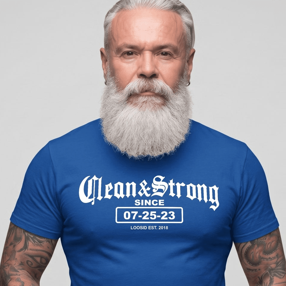 Clean & Strong Since Sober T-Shirt | Personalized Recovery Date Men's Sobriety Tee