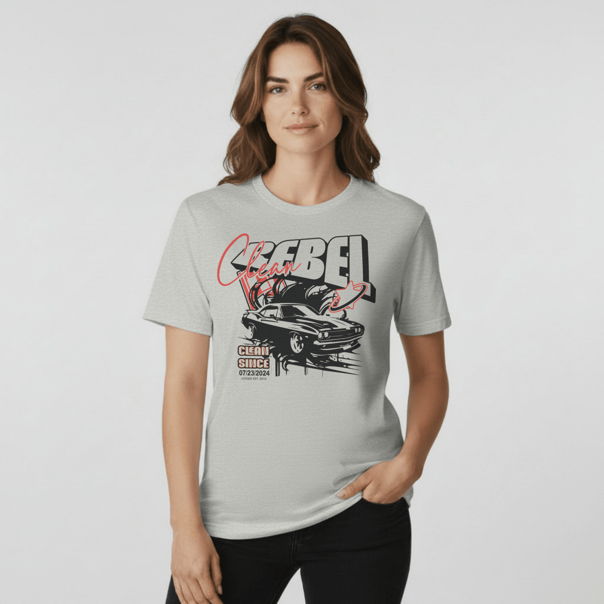 Clean Rebel Sober T Shirt product photo (view 10)