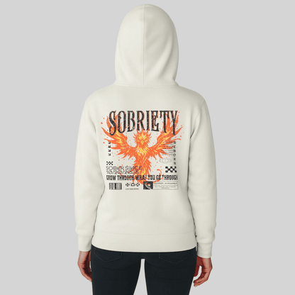 Cream Phoenix Reborn Recovery Hoodie ULTRA Premium Garment Dyed Recovery Hoodie close-up view (view 2)