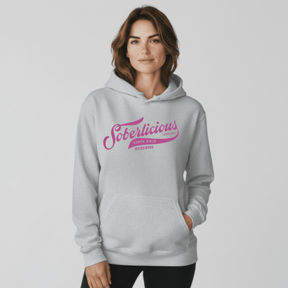 Soberlicious Recovery Hoodie flat lay styled image (view 13)