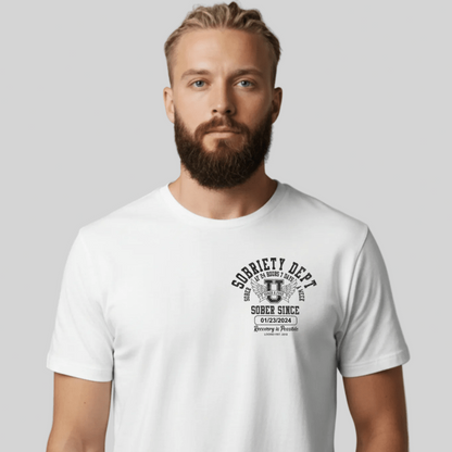Sobriety Dept 24 7 Sober T Shirt fit detail (view 9)