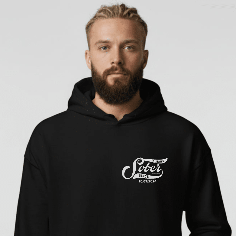 Sober Since Recovery Hoodie lifestyle view (view 5)