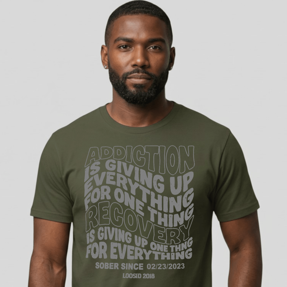 Addiction is Giving up Sober T Shirt graphic detail (view 24)