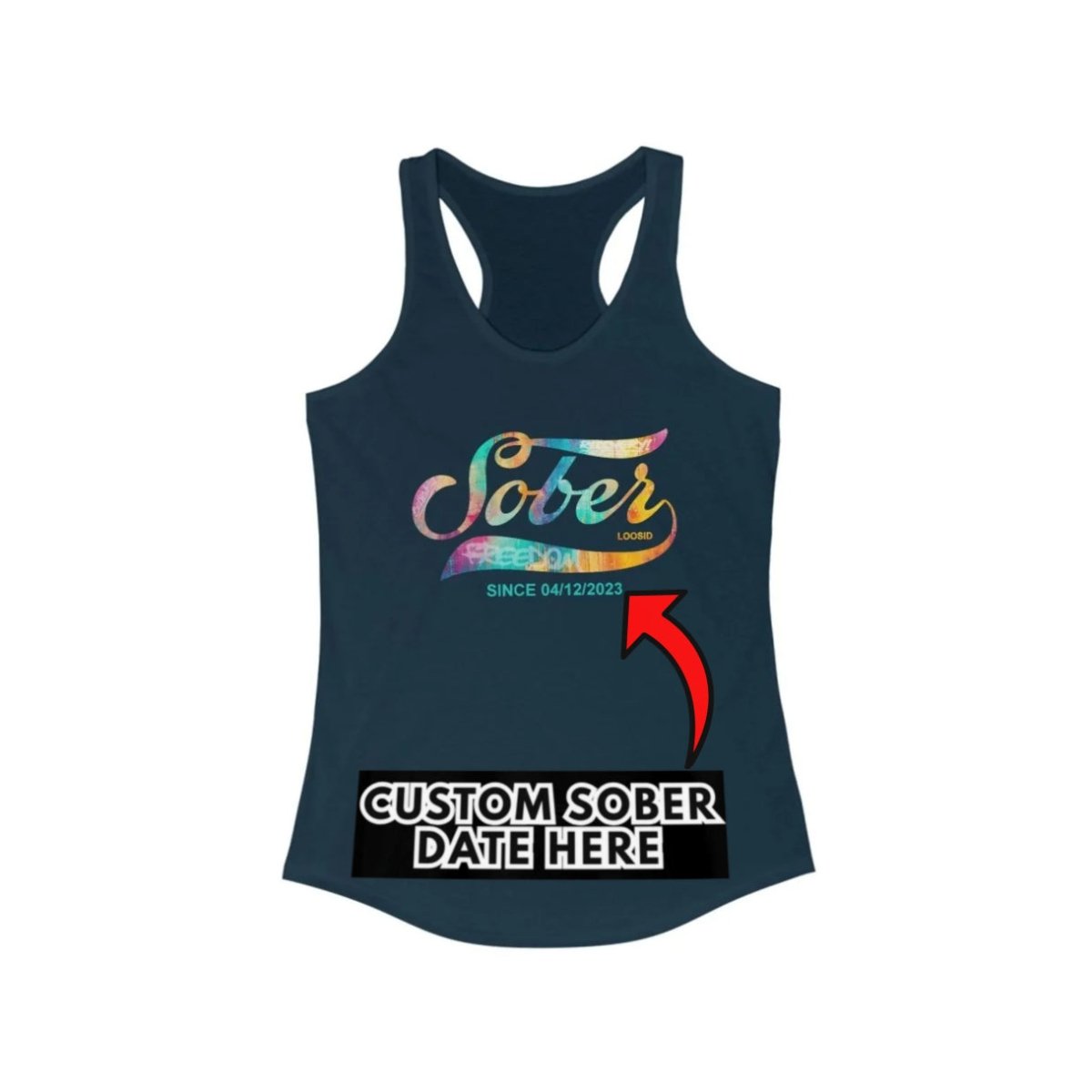 Sober Since with Date Sober Tank Top product photo (view 10)