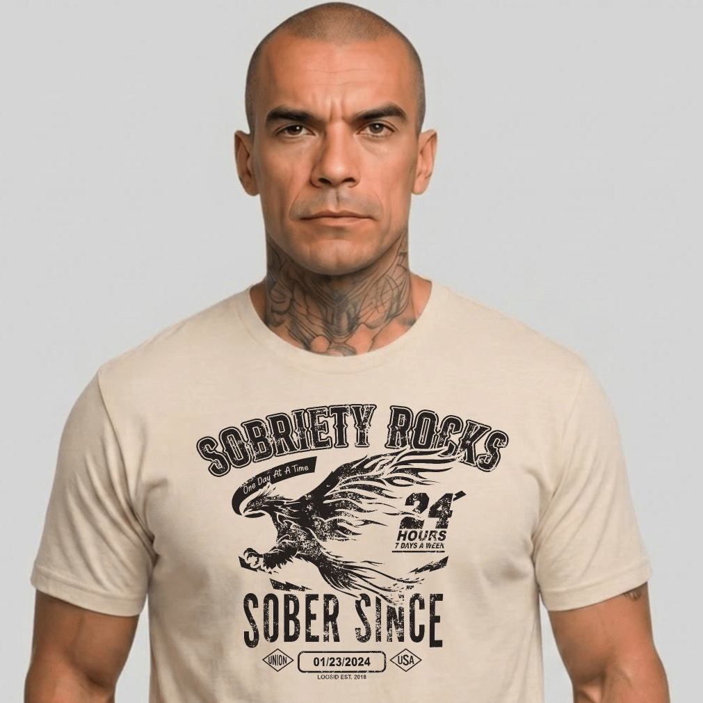Sober Since Sober T Shirt featuring the design (view 21)