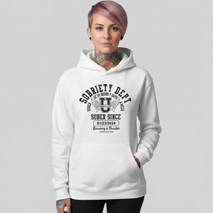 Sobriety Dept Recovery Hoodie side view (view 6)