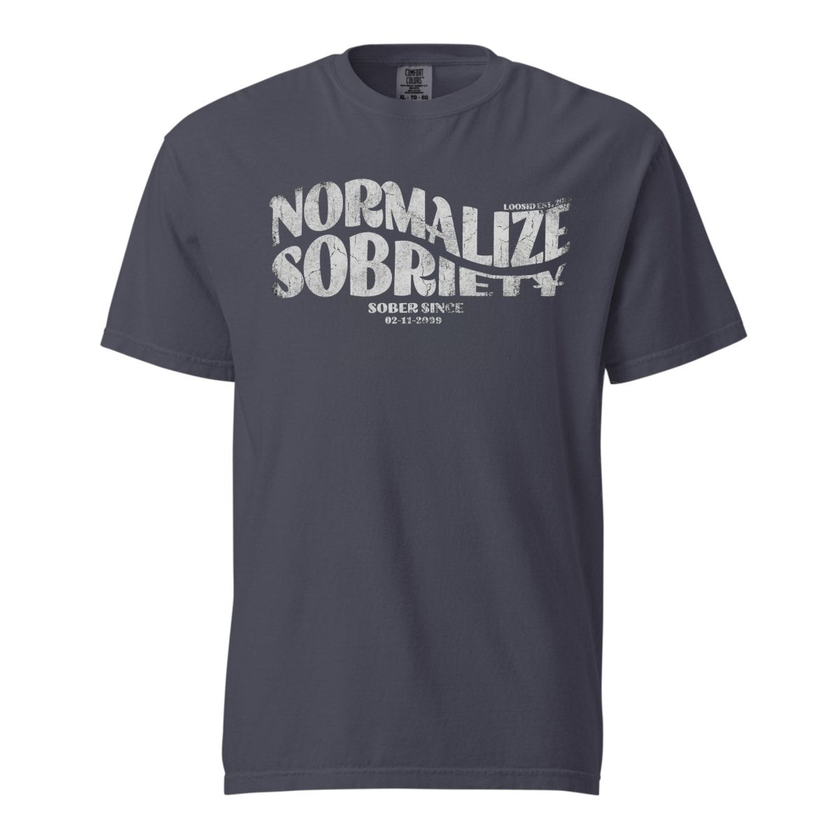 Normalize Sobriety Women garment dyed Sober T Shirt packaging detail (view 8)