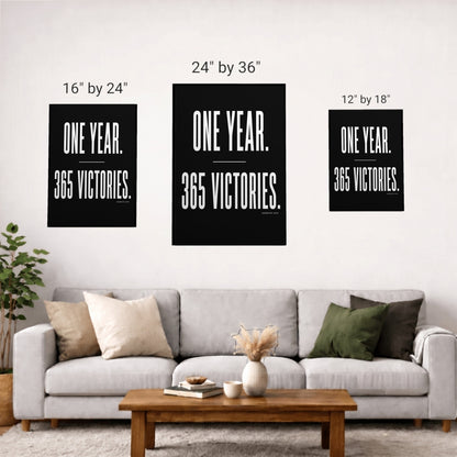 Sobriety Art | One Year 365 Victories Canvas Wall Art