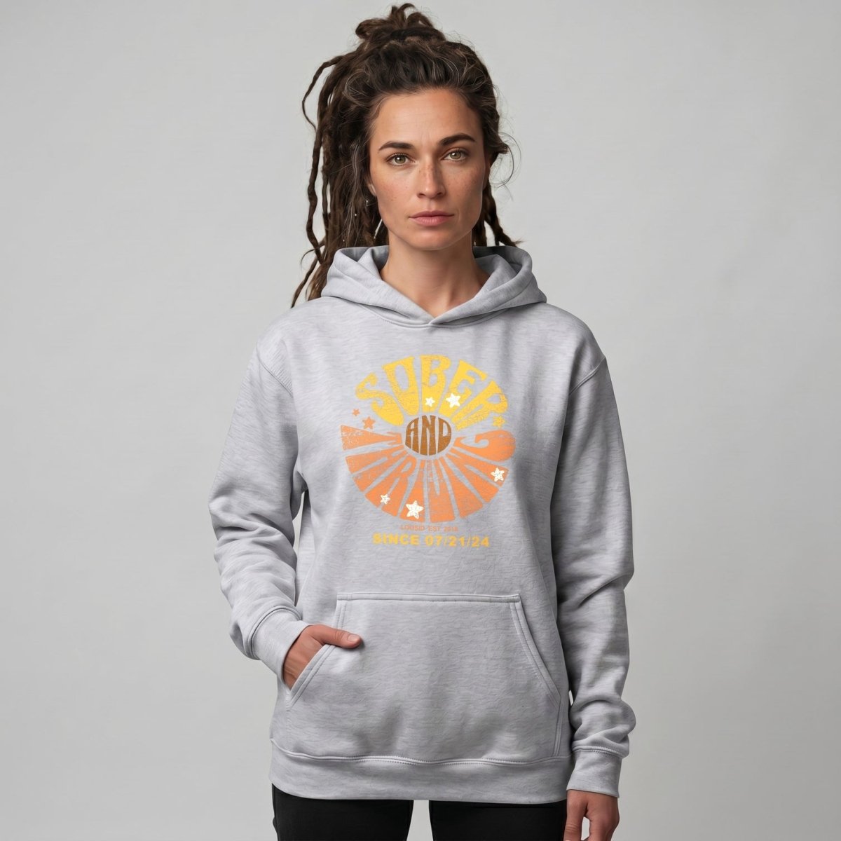 Sober & Thriving Recovery Hoodie packaging detail (view 28)