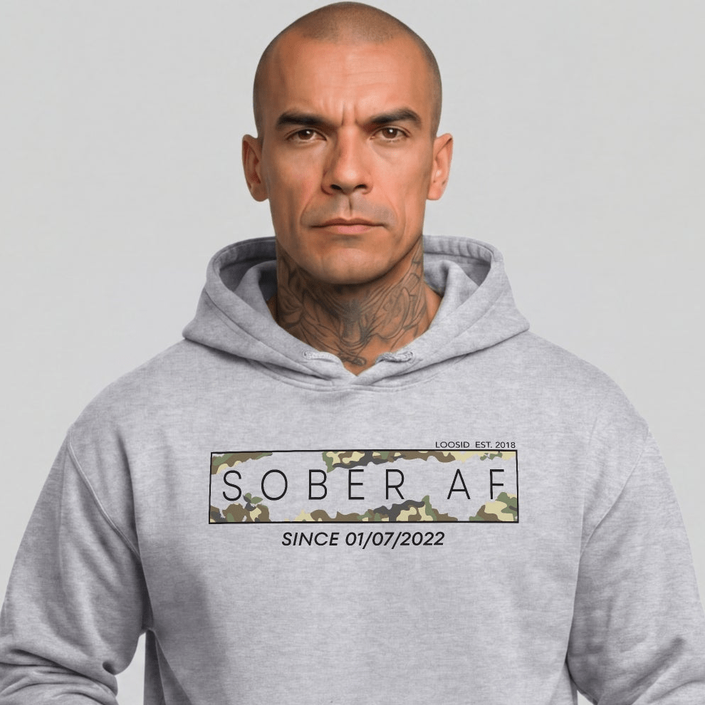 Recovery Hoodie | Men's Sober AF Camo Hoodie