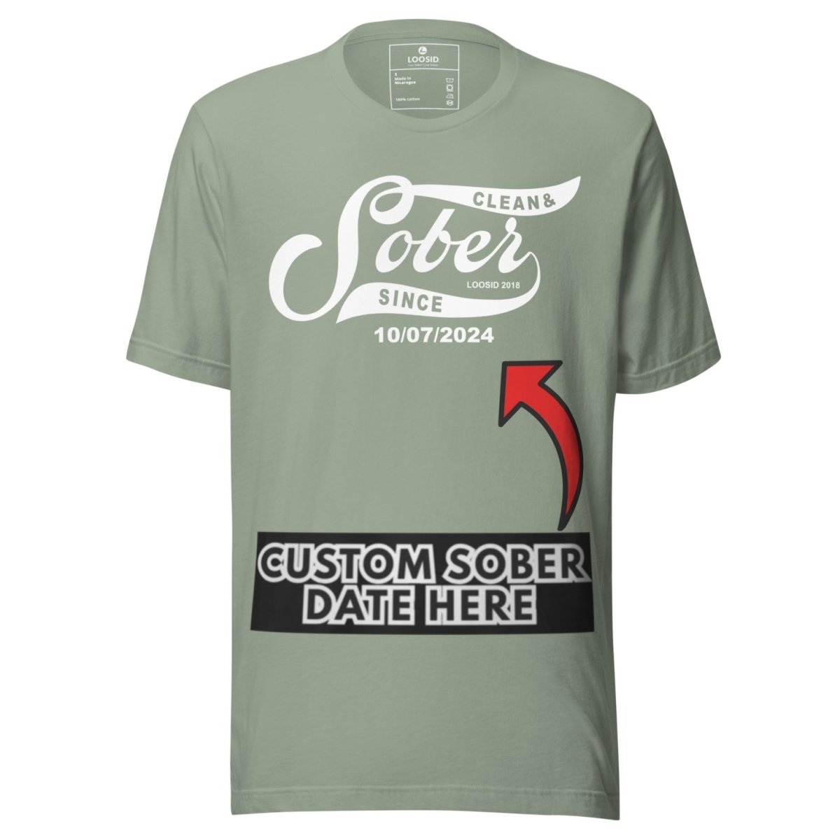 Sober Since Sober T Shirt close-up view (view 32)