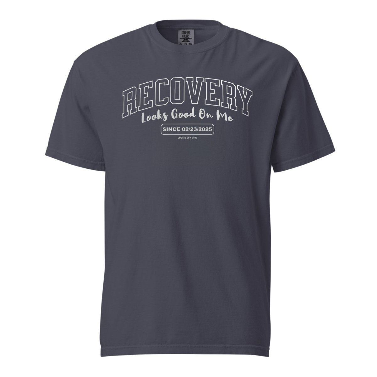 Recovery Looks Good On Me Women garment dyed Sober T Shirt packaging detail (view 8)