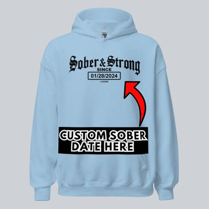 Old School Sober & Strong Recovery Hoodie packaging detail (view 8)