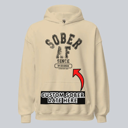 Sober AF Since Recovery Hoodie back view (view 27)