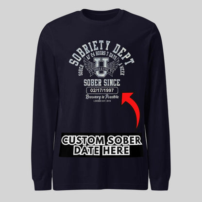 Sobriety Dept Long Sleeve Sober T Shirt packaging detail (view 8)