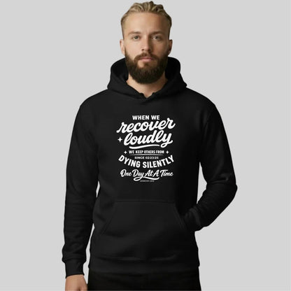 When we recover loudly Recovery Hoodie graphic detail (view 4)