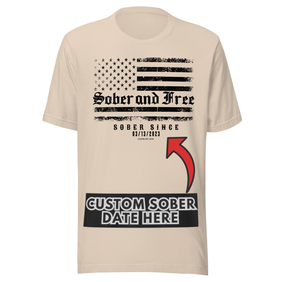 Sober and Free Sober T Shirt graphic detail (view 24)