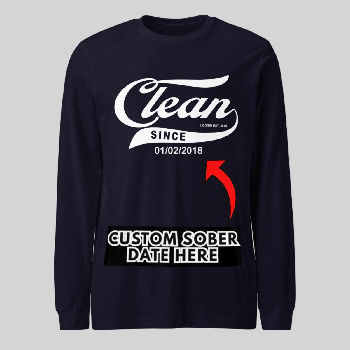 Clean Since Long Sleeve Sober T Shirt packaging detail (view 8)