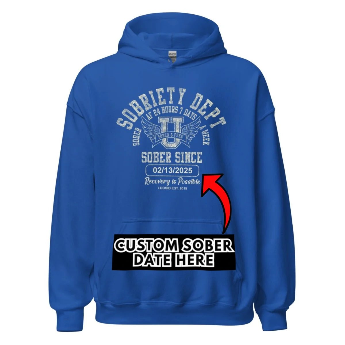 Sobriety Dept Recovery Hoodie packaging detail (view 18)