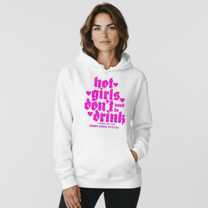 Hot Girls Don't Drink Recovery Hoodie lifestyle view (view 5)