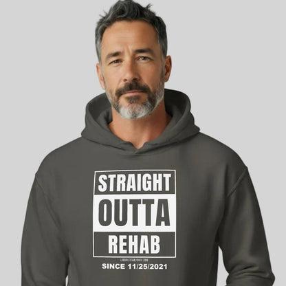 Straight Outta Rehab Recovery Hoodie featuring the design (view 11)