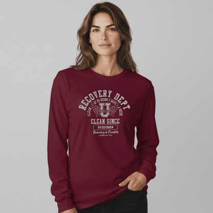 Recovery Dept 24 7 Long Sleeve Sober T Shirt graphic detail (view 14)