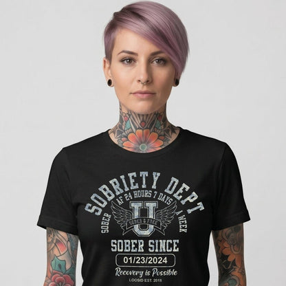 Loosid Sobriety Dept Sober T Shirt featuring the design