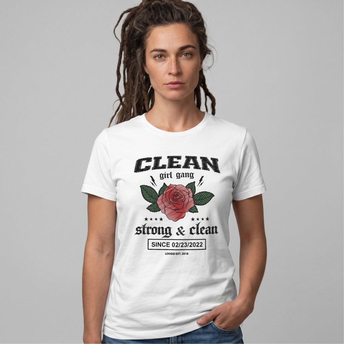 Clean Girl Gang Strong & Clean Sober T Shirt product photo (view 10)