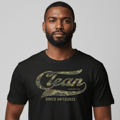 Recovery Date Men's Sobriety Sober T Shirt graphic detail (view 4)