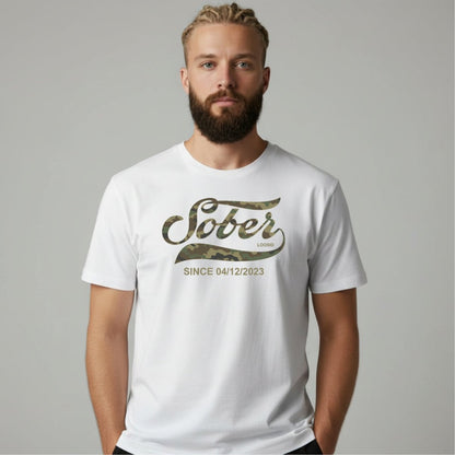 Sober T Shirt | Men's Sober Since Camo Tee
