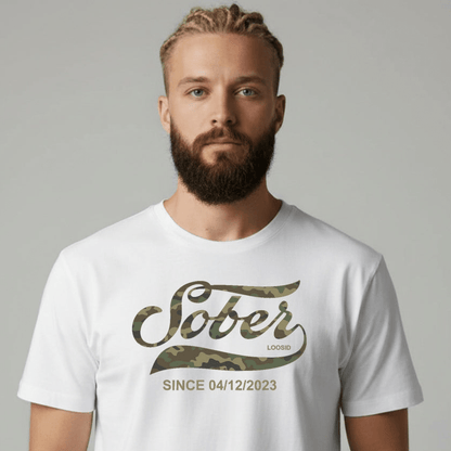 Sober T Shirt | Men's Sober Since Camo Tee