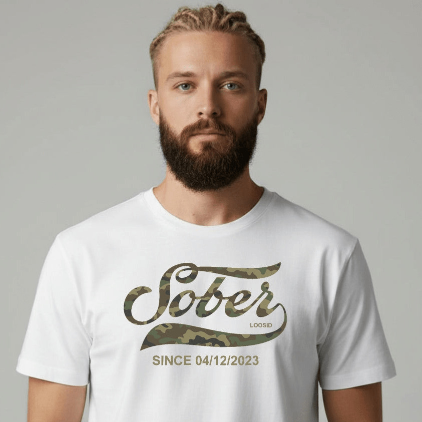 Sober T Shirt | Men's Sober Since Camo Tee