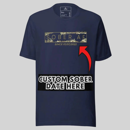 Sober AF Camo Sober T Shirt back view (view 7)