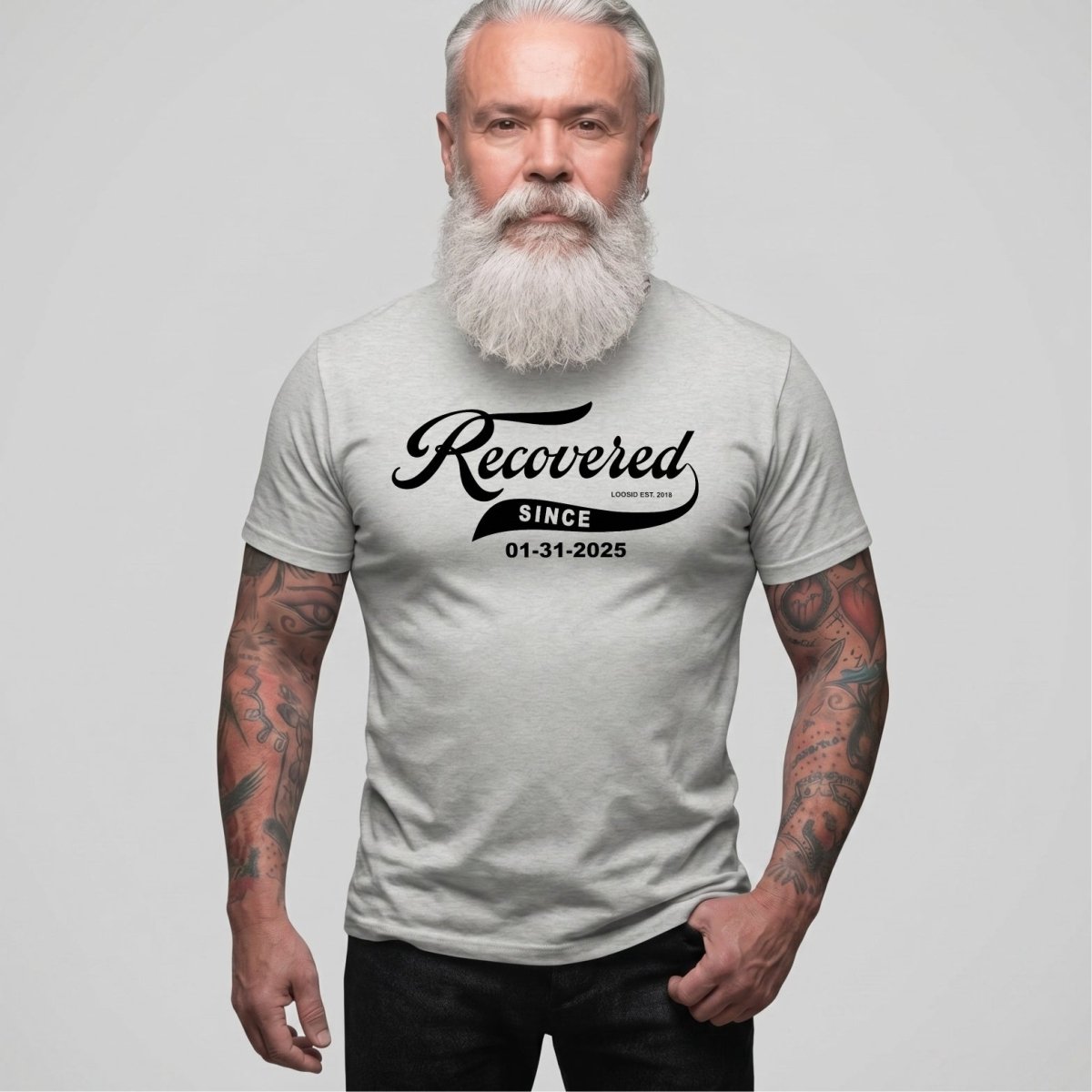 Recovered Since Sober T Shirt graphic detail (view 4)