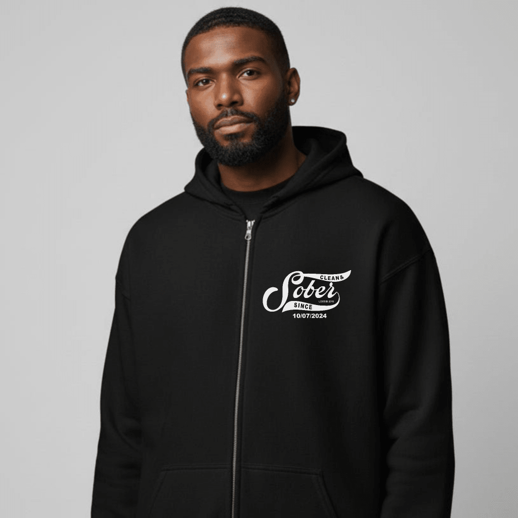 Sober Since Recovery Hoodie lifestyle view (view 5)