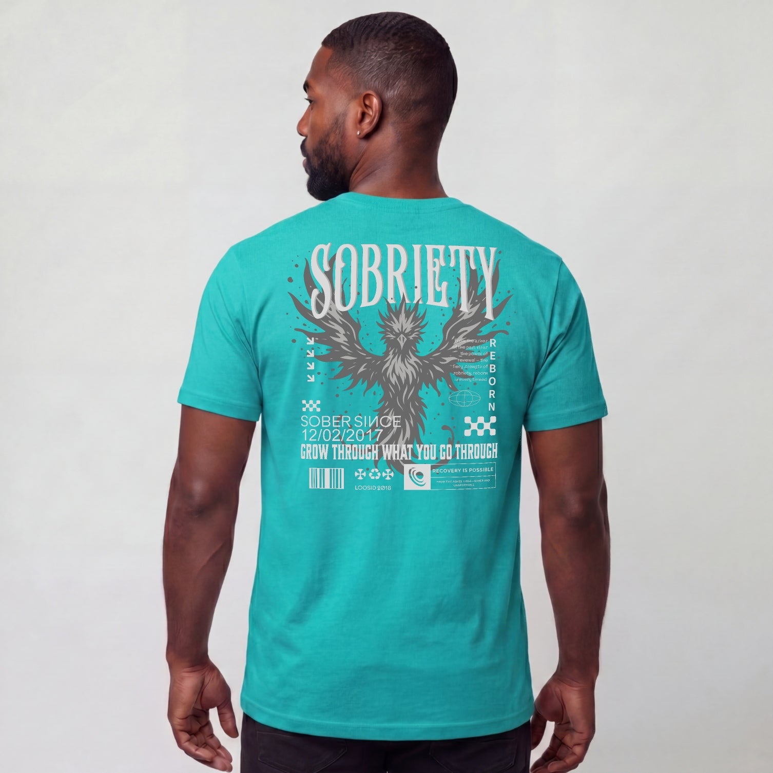 Phoenix Reborn Recovery Limited-Edition T-Shirt with Sobriety Date